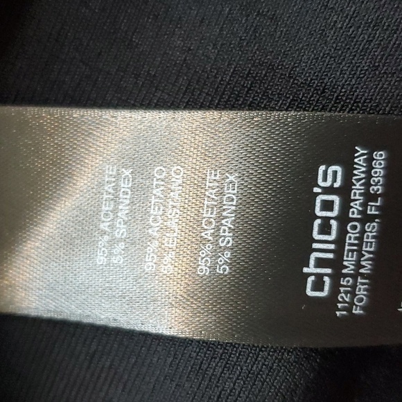 Travelers By Chico's Womens Black open waterfall Cardigan w/ back detail Sz.1 - Picture 6 of 6